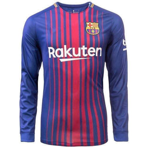 Футбольная футболка для детей Barcelona Домашняя 2017 2018 лонгслив (рост 140 см)