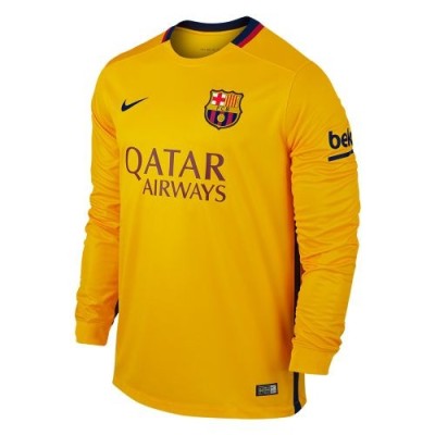 Футбольная футболка для детей Barcelona Гостевая 2015 2016 лонгслив (рост 116 см)