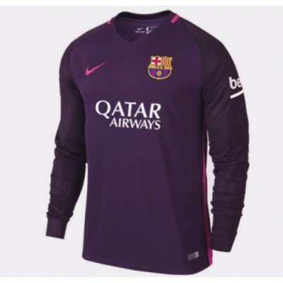 Футбольная футболка для детей Barcelona Гостевая 2016 2017 лонгслив (рост 140 см)