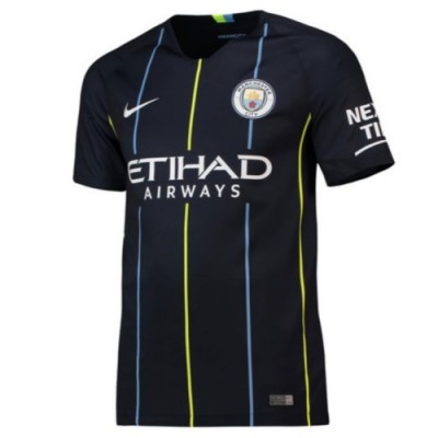 Футбольная футболка для детей Manchester City Гостевая 2018 2019 лонгслив (рост 164 см)