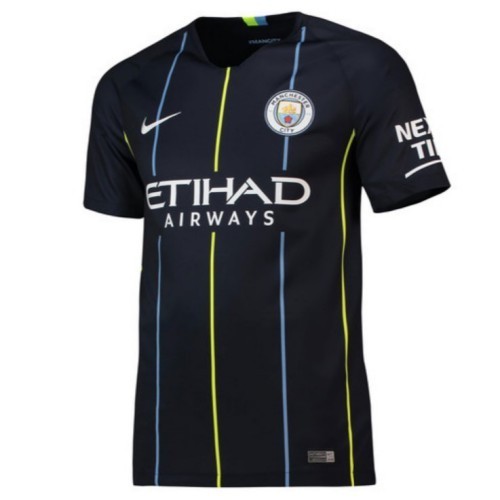 Футбольная футболка для детей Manchester City Гостевая 2018 2019 лонгслив (рост 100 см)
