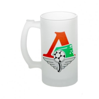 Стеклянная кружка для пива с логотипом Локомотив