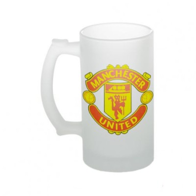 Стеклянная кружка для пива с логотипом Манчестер Юнайтед