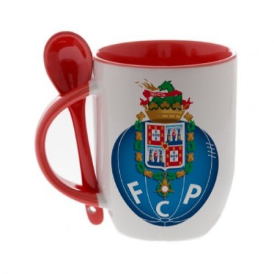 Красная кружка с ложкой с логотипом Порто