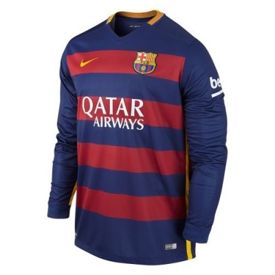 Футбольная футболка для детей Barcelona Домашняя 2015 2016 лонгслив (рост 100 см)